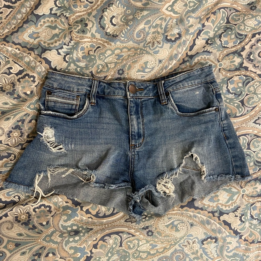Raw Hem Denim Short Shorts